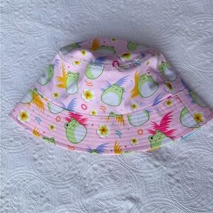 Squishmallows Wendy The Frog Bucket Hat Pink Animal Print One Size Fits Most